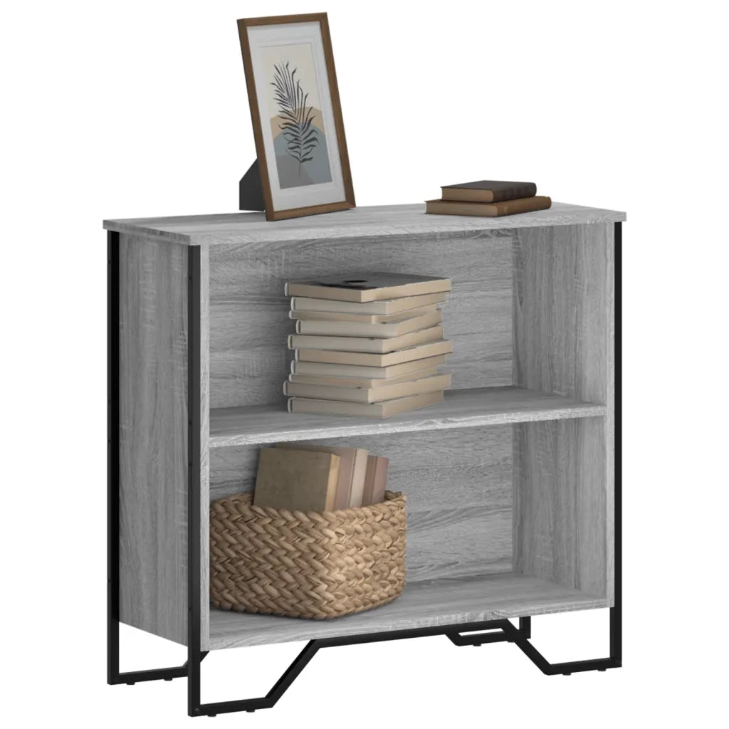Libreria-Scaffale per Libri-Mobile di Stoccaggio Grigio Sonoma 80x31x74,5 cm in Legno Multistrato