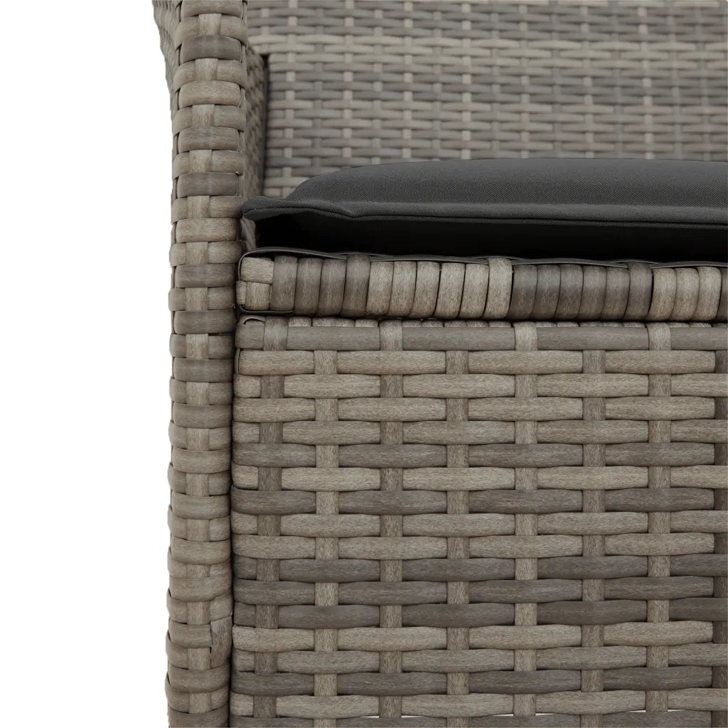 Sedie Giardino con Cuscini 2 pz | Sedie da Esterno Grigie Polyrattan Legno Massello