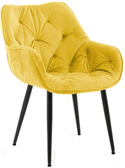 Sedia Tanna in velluto giallo