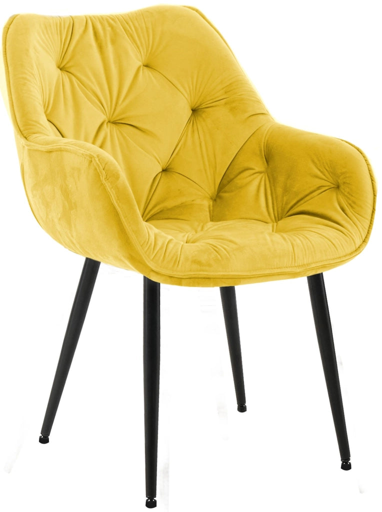Sedia Tanna in velluto giallo