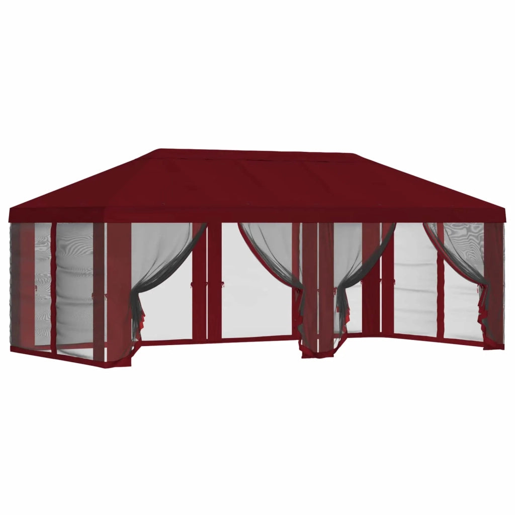 Copertura Gazebo con Pareti Laterali 6 x 3 m Borgogna 900420