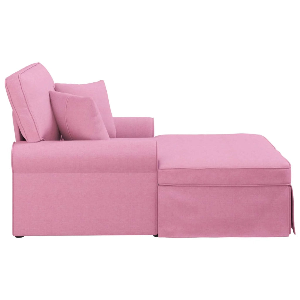 Chaise Longe con Gonna con cuscino 3 pcs Rosa Tessuto 42022947