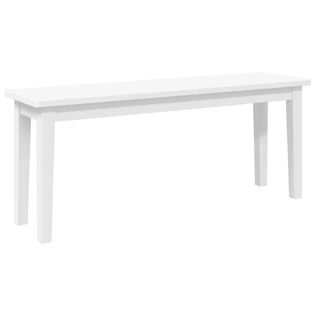 Panca-Sgabello 110 cm Bianco in Legno Massello di Hevea 630140