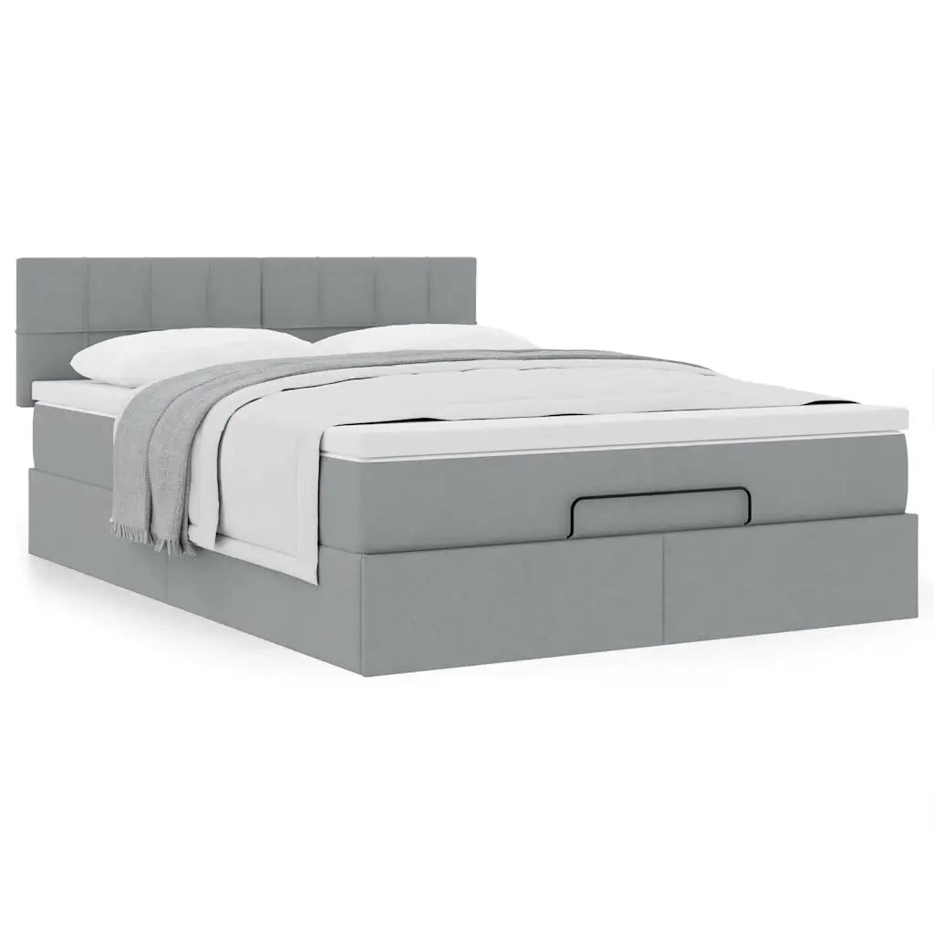 Struttura Letto Pouf con Materasso 140x200 cm in Tessuto 3311463