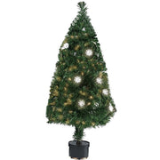 Trade Shop - Albero Di Natale Fibra Ottica Flower 60cm 60 Punte 9 Fiori Colore Verde -
