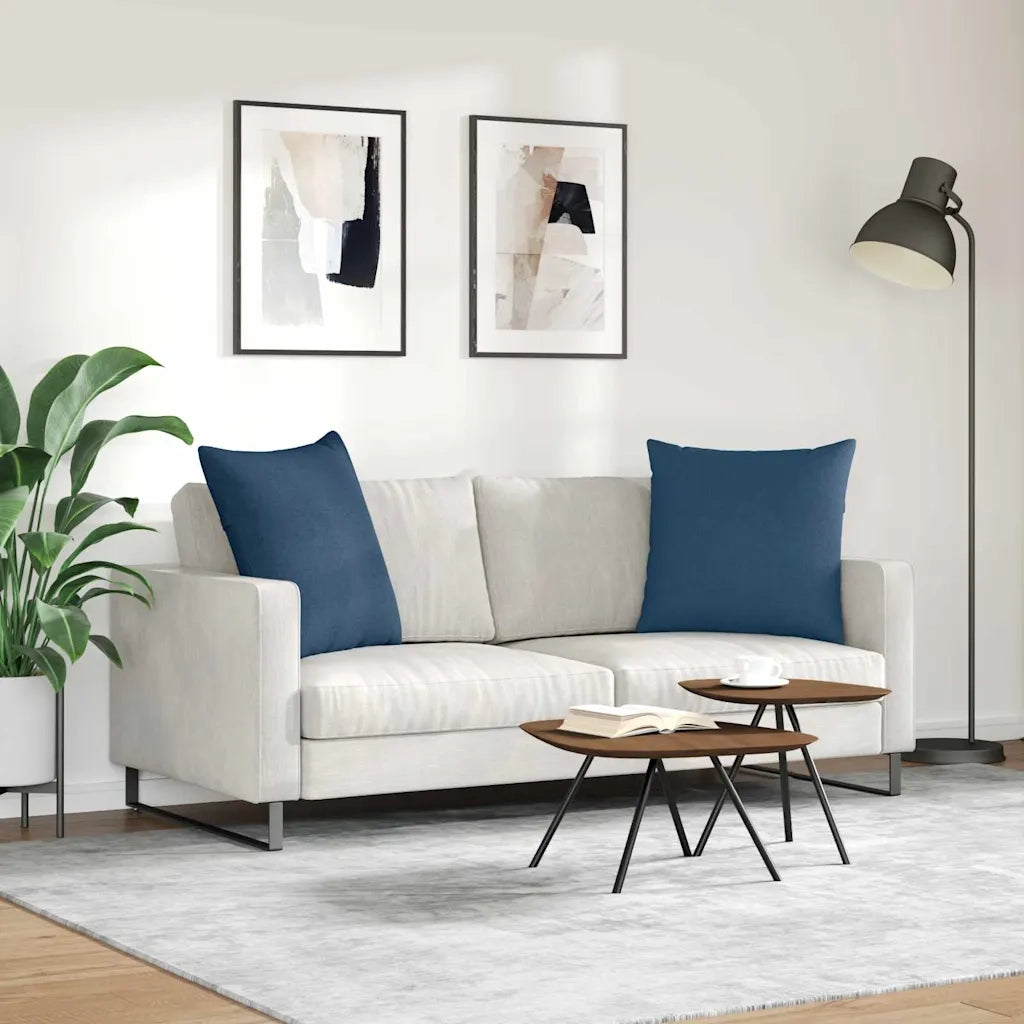 Cuscini da Divano 2 pcs Blu 80 x 80 cm Tessuto