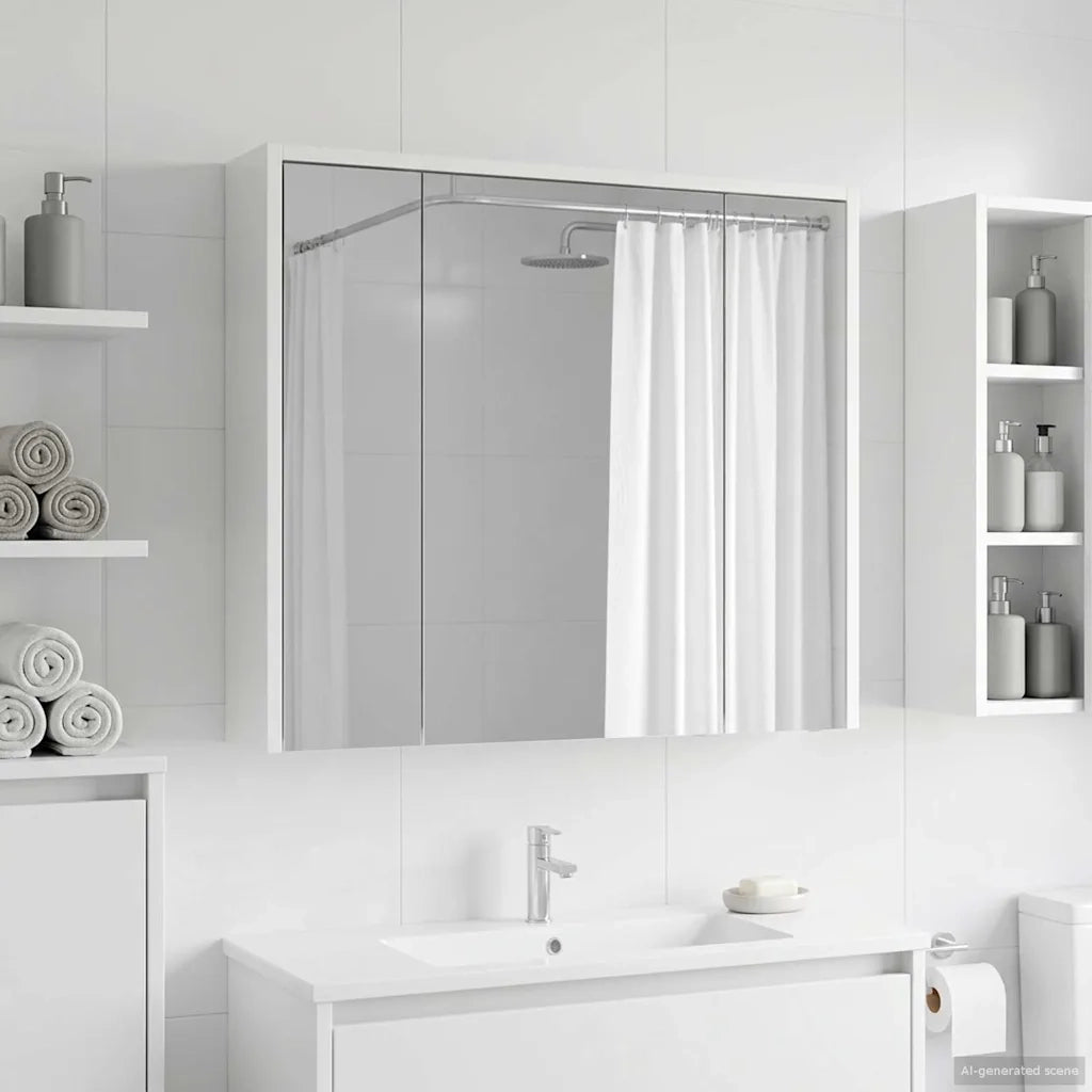 Mobiletto per specchio da bagno Bianco 73,5 x 16 x 62,5 cm