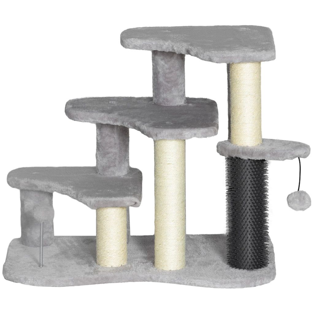 Tiragraffi per gatti con piattaforme e palline ¨C zephmum ¨C grigio chiaro 50 cm
