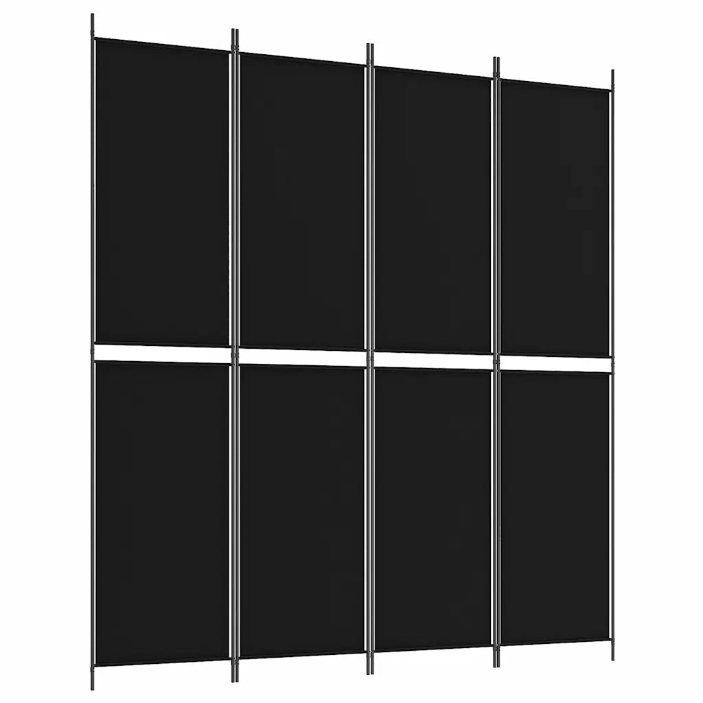 Divisorio a 4 Pannelli Nero 200x220 cm in Tessuto cod mxl 64639