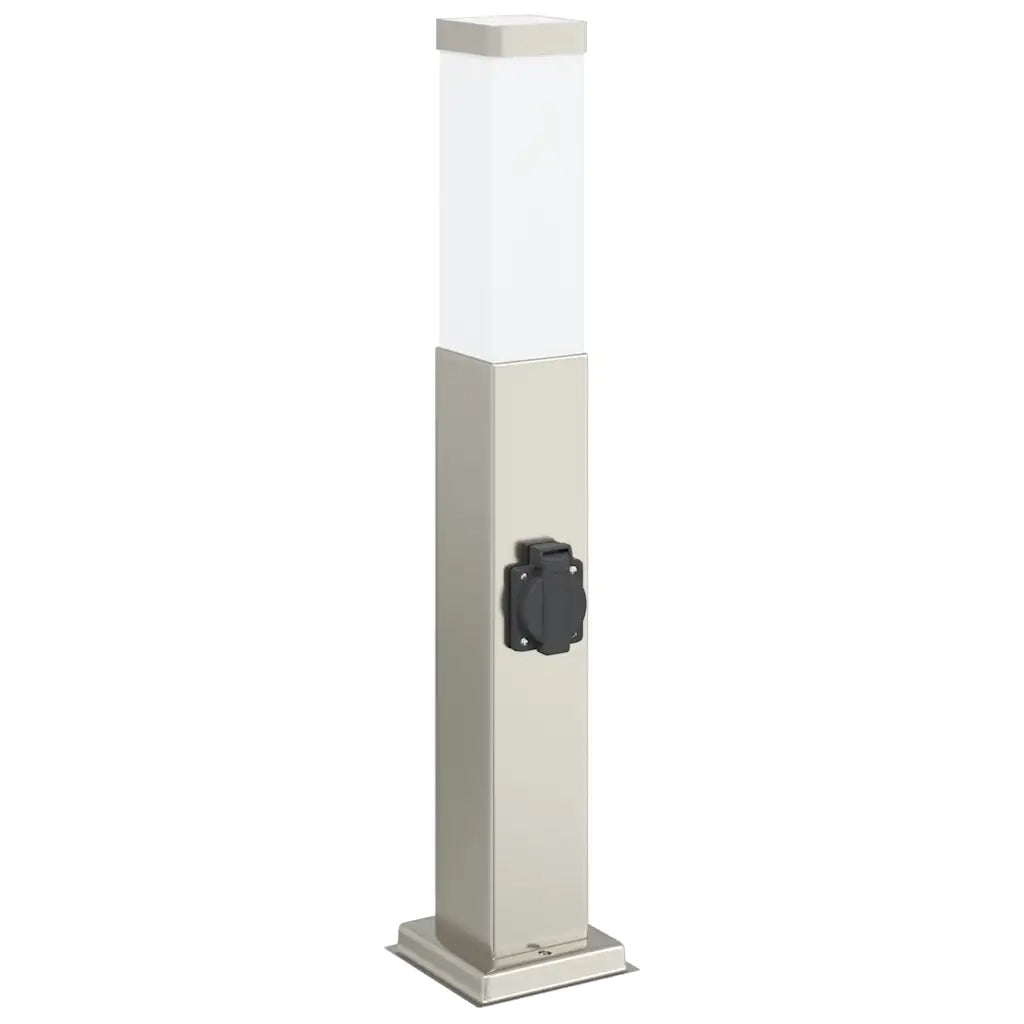 Lampada a paletto con presa elettrica 50 cm Acciaio Inox IP44 4006059