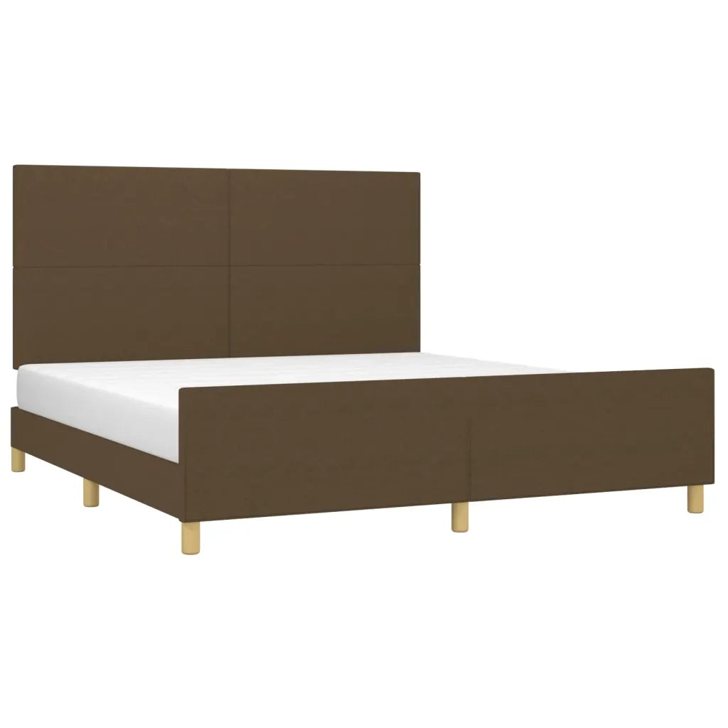 Giroletto senza Materasso Marrone Scuro 180x200 cm Tessuto