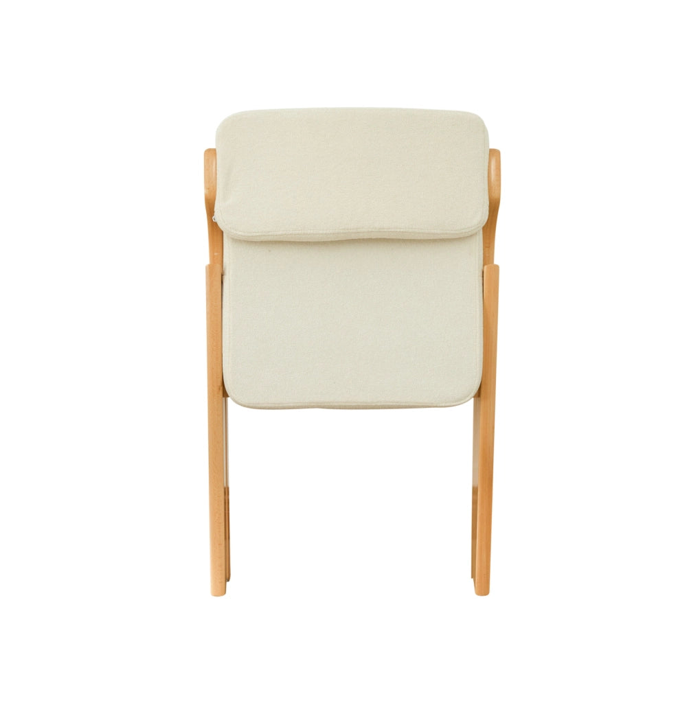 Sedia pieghevole imbottita in legno; beige