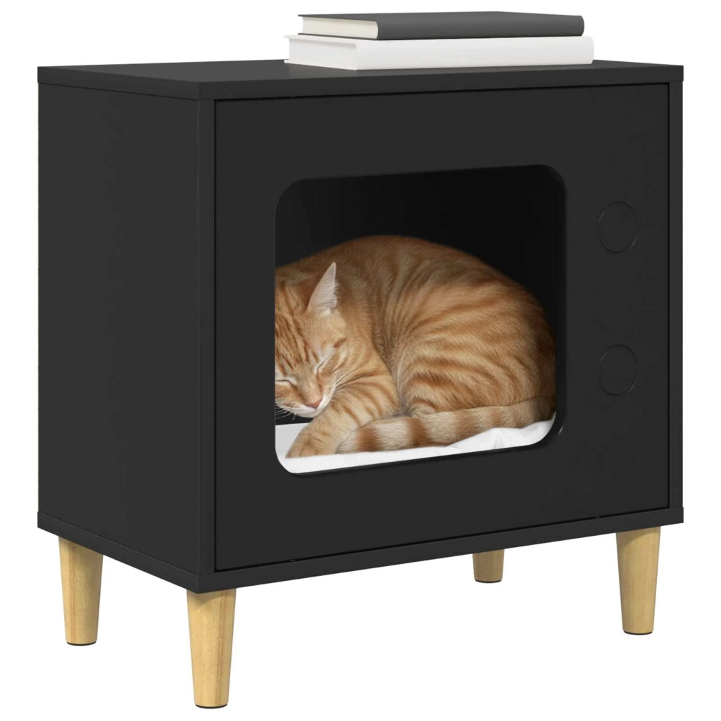 Casa per Gatti Nero 51 x 30 x 52 cm Legno multistrato