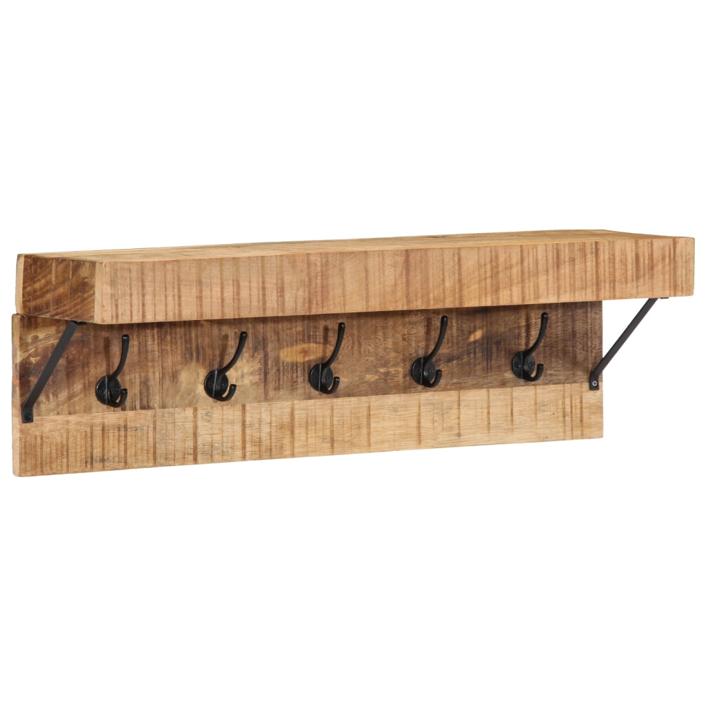 Appendino  con mensola da muro in legno di mango massello e metallo