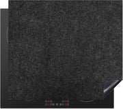 Protezione Induttiva 60x52 cm - Decorazione Cucina Protezione Piastra Cottura - Mat Anti-Slittamento - Design Pietra Nera