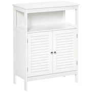 Mobiletto da Bagno con Armadietto e 2 Ripiani ¨C Zephmum ¨C MDF Bianco 40x50x80