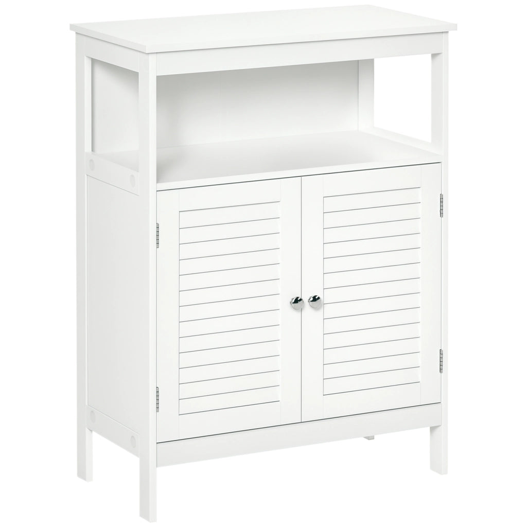 Mobiletto da Bagno con Armadietto e 2 Ripiani ¨C Zephmum ¨C MDF Bianco 40x50x80