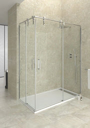Box doccia angolare MOVING apertura al vertice 90x90 cm cromo trasparente