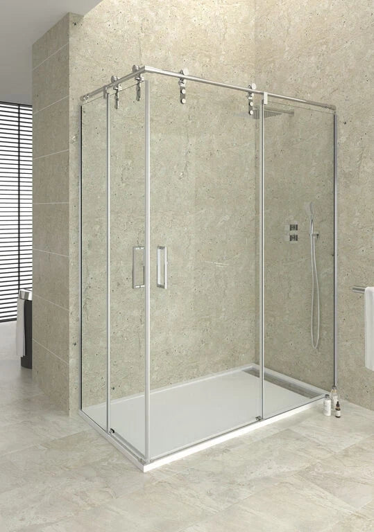 Box doccia angolare MOVING apertura al vertice 90x90 cm cromo trasparente