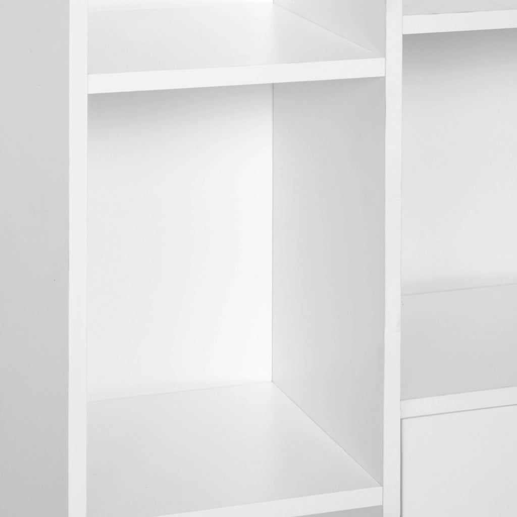 Libreria scandinava ¨C Zephmum ¨C Bianca 80x23.5x123 cm 5 ripiani ante legno