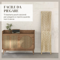 Paravento Separè da Interno 3 Pannelli 120x1,6x170 cm design a spina di pesce Legno Naturale