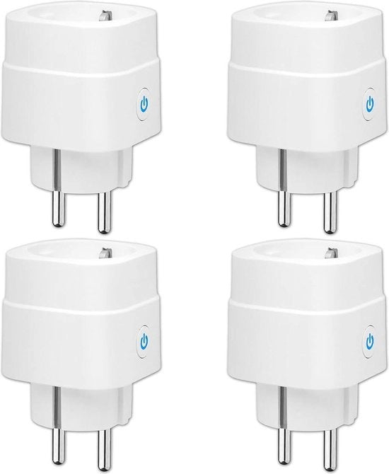 Set di 4 Stuzzo Intelligente 16A 3680W con Misurazione del Consumo di Energia - Alexa & Google Home - Comando a Voz - Comando a Distanza - Nessun Hub Richiesto - Wifi 2,4 GHz