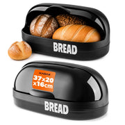 Contenitore per il pane KADAX nero, grande, con coperchio, moderno