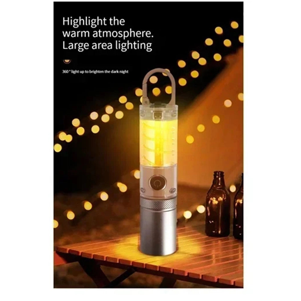 Trade Shop - Torcia Elettrica Ricaricabile Led In Alluminio Con Clip 808pro Telescopica 4 Modalità Luce -