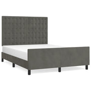 Letto matrimoniale | Letto per adulti | Giroletto senza Materasso Grigio Scuro 140x200 cm Velluto