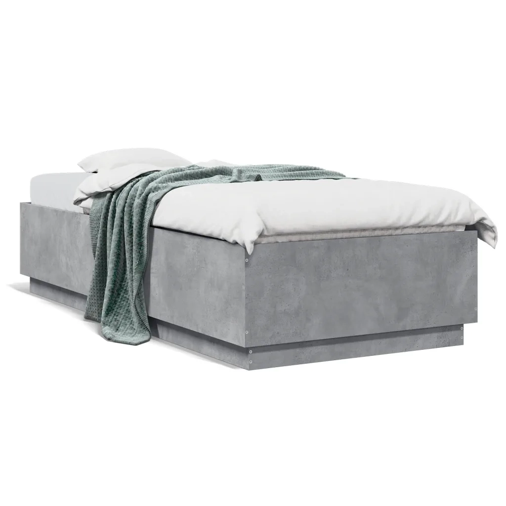 Giroletto-Struttura Letto Grigio Cemento 90x200 cm in Legno Multistrato 775204