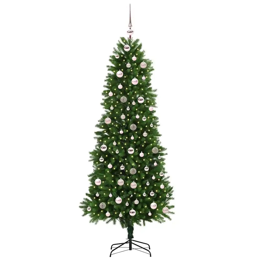 Albero di Natale con 300 LED con supporto-Luci decorative natalizie Verde 240 cm PE 277853