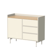 Vicco Cassettiera per camera da letto Crema 100 x 82 cm con 3 cassetti e 1 anta