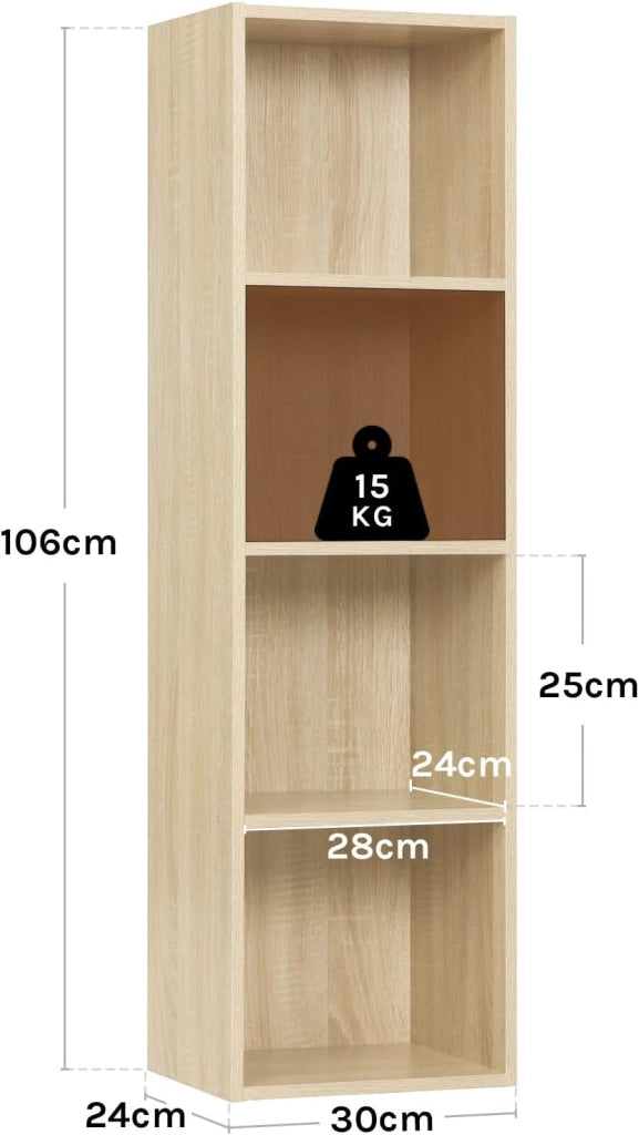 Libreria Mensola a 4 Cubi Scaffale da Esposizione Porta Libri per Casa Ufficio SK003hei4