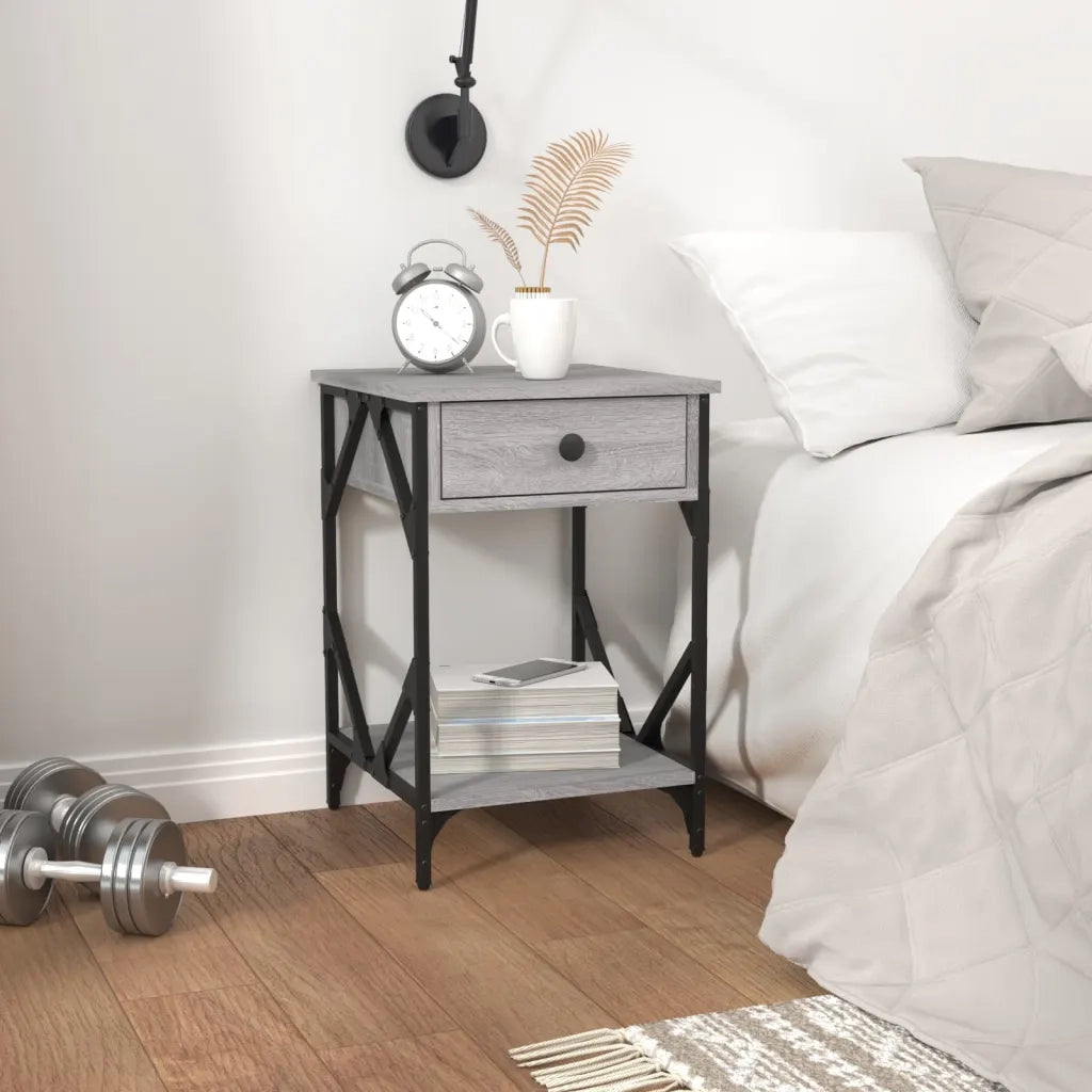 vidaXL Comodino Grigio Sonoma 40x42x60 cm in Legno Multistrato