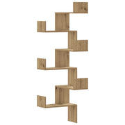Scaffale Angolare Muro | Mensola a parete Rovere Artigianale 45x45x147 cm Legno