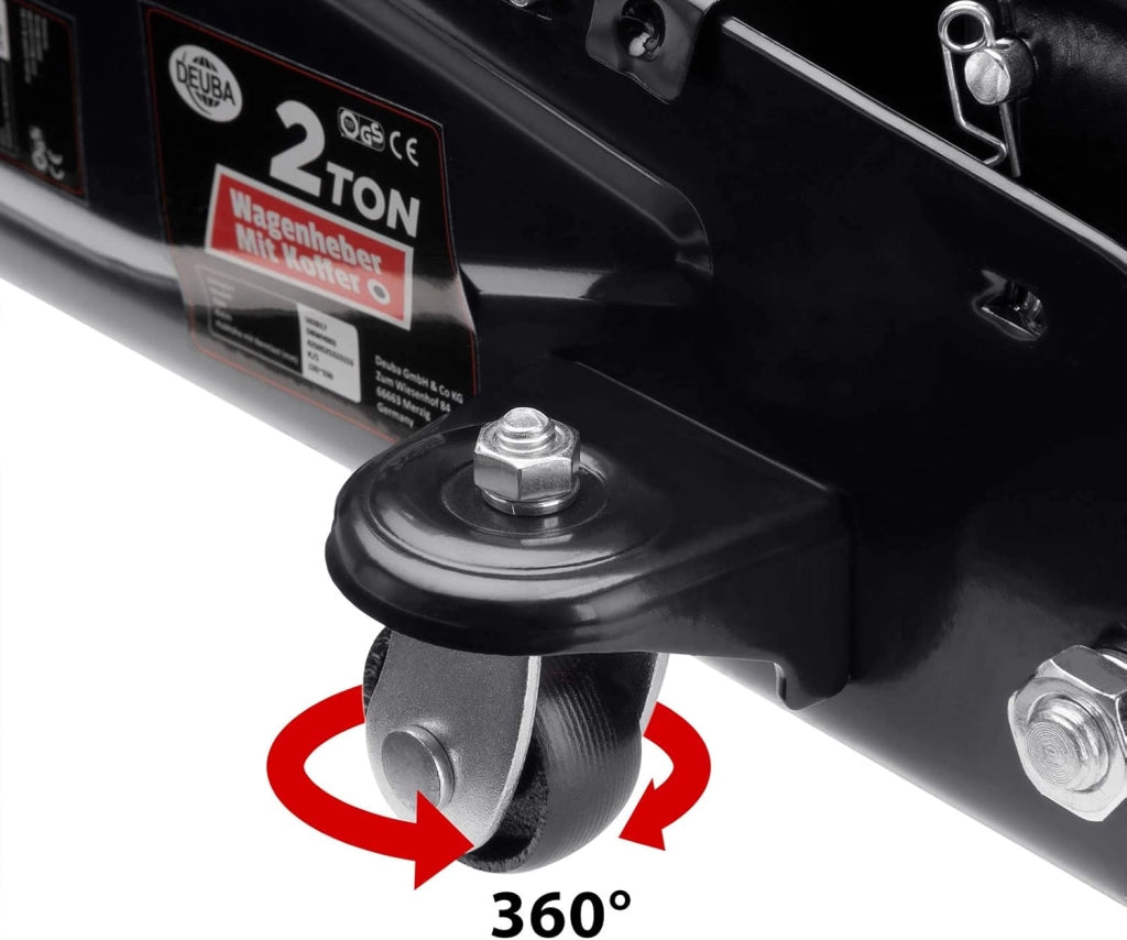 Cric idraulico per Auto max. 2t Sollevamento max. di 330mm Martinetto Officina con Custodia