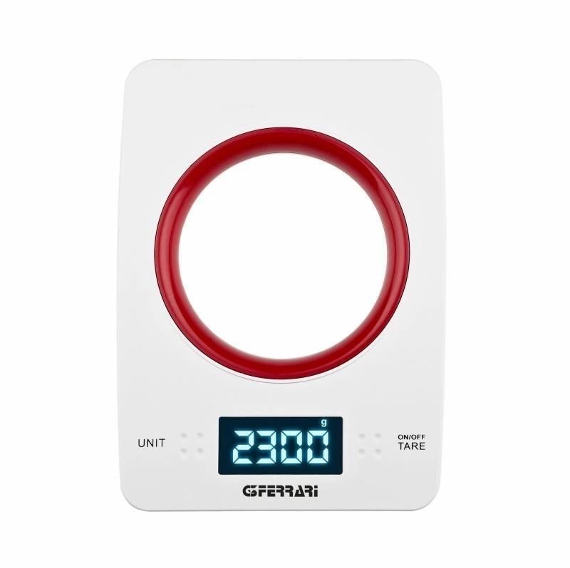 G3 Ferrari G20071 bilancia da cucina Rosso, Bianco Superficie piana Rettangolo Bilancia da cucina elettronica