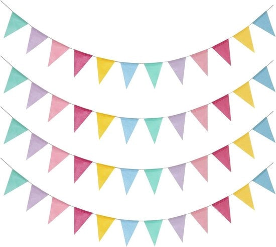 Slinger esterno con 48 bandiere - Decorazione arcobaleno per matrimoni e feste - 16 metri di lunghezza