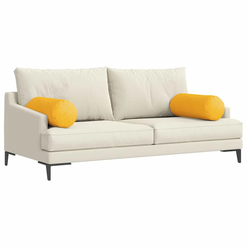 Cuscini a rullo 2 pcs Giallo Chiaro Ø 25 x 70 cm