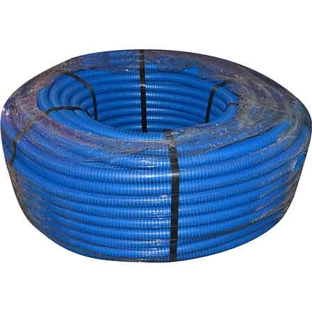 TUBO CORRUGATO CON TIRAFILO BLU Ø 20 mm - rotolo 100 mt - 100 metrilineari