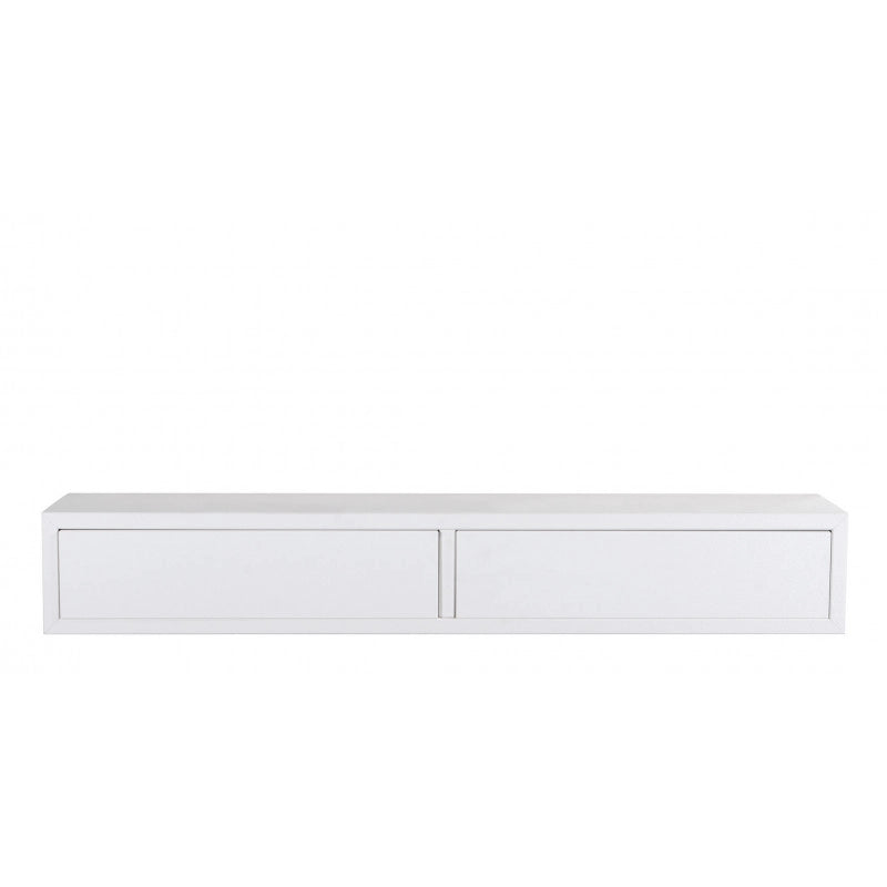 Mensola da Muro con Cassetto, Mensola da Parete, Mensola Sospesa, 88.2x13.4x20 cm, Bianco, Kit Tasselli a Scomparsa Incluso