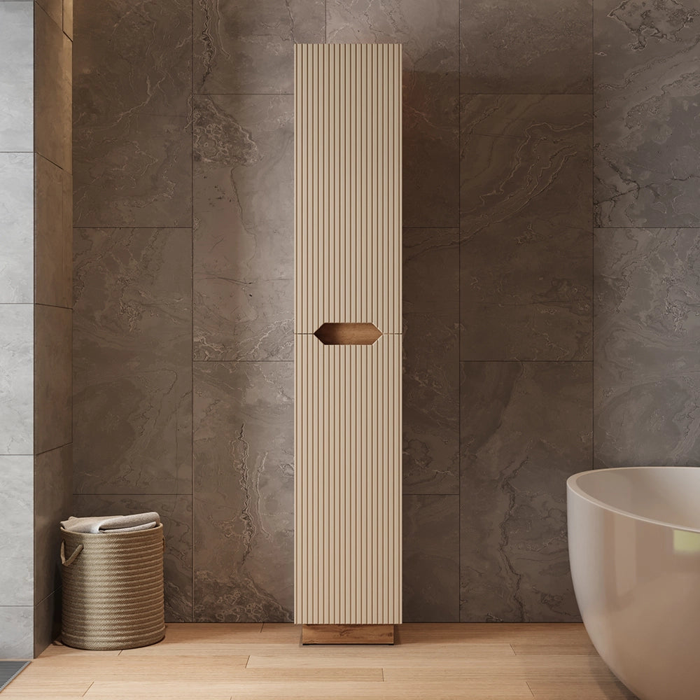 Vicco Armadio per il bagno Rovere/cashmere a righe 33 x 186 cm con 2 porte