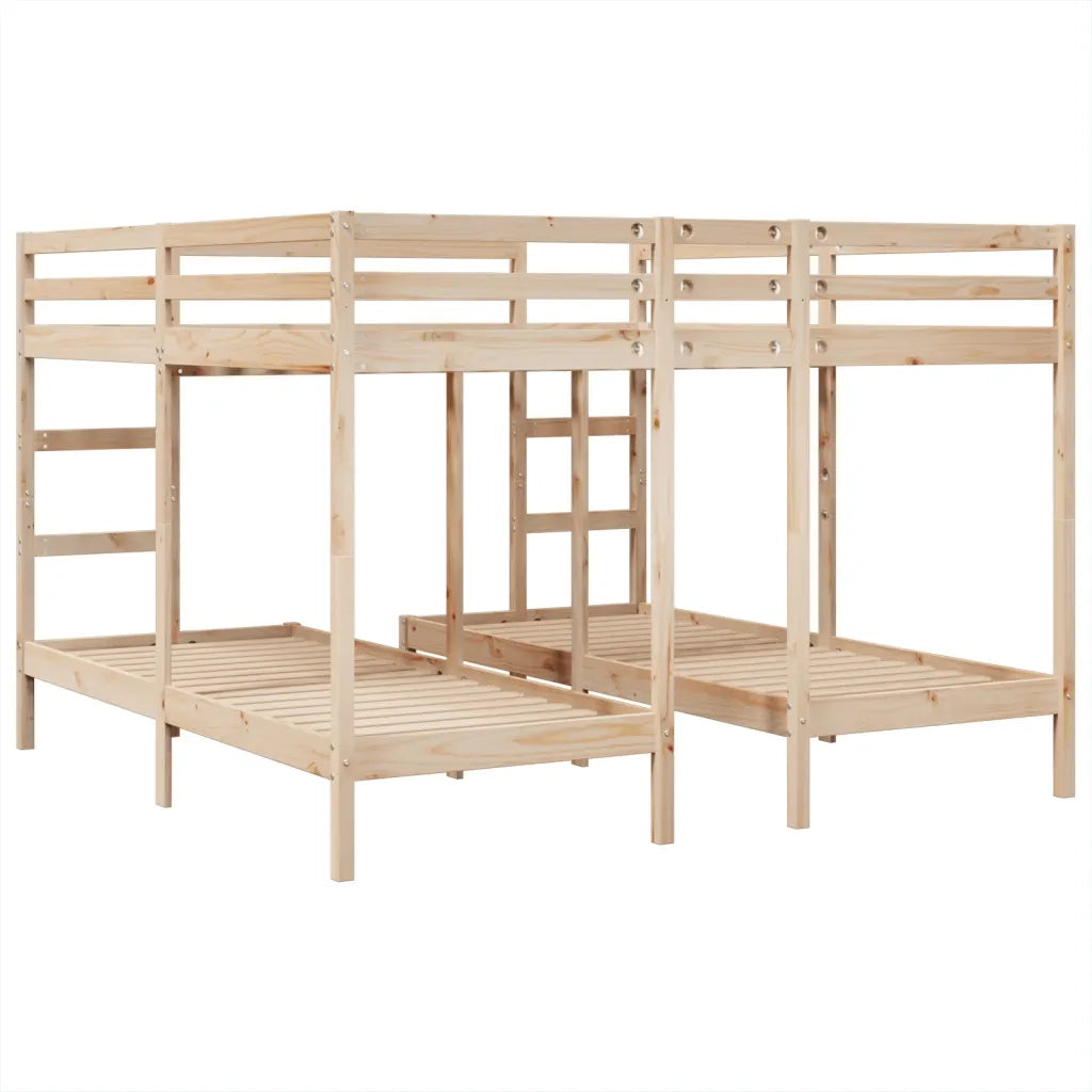 Giroletto Castello Triplo 200x200/80x200cm Legno Massello Pino