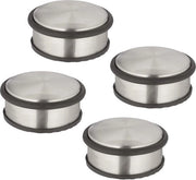 Set di fermacarte in acciaio inossidabile da 4 - Fermacarte piatti pesanti da 4,5 x 10,5 cm - Antiscivolo Argento/Nero