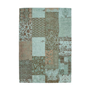 Tappeto Jacquard 150 Turchese in Cotone a Patchwork