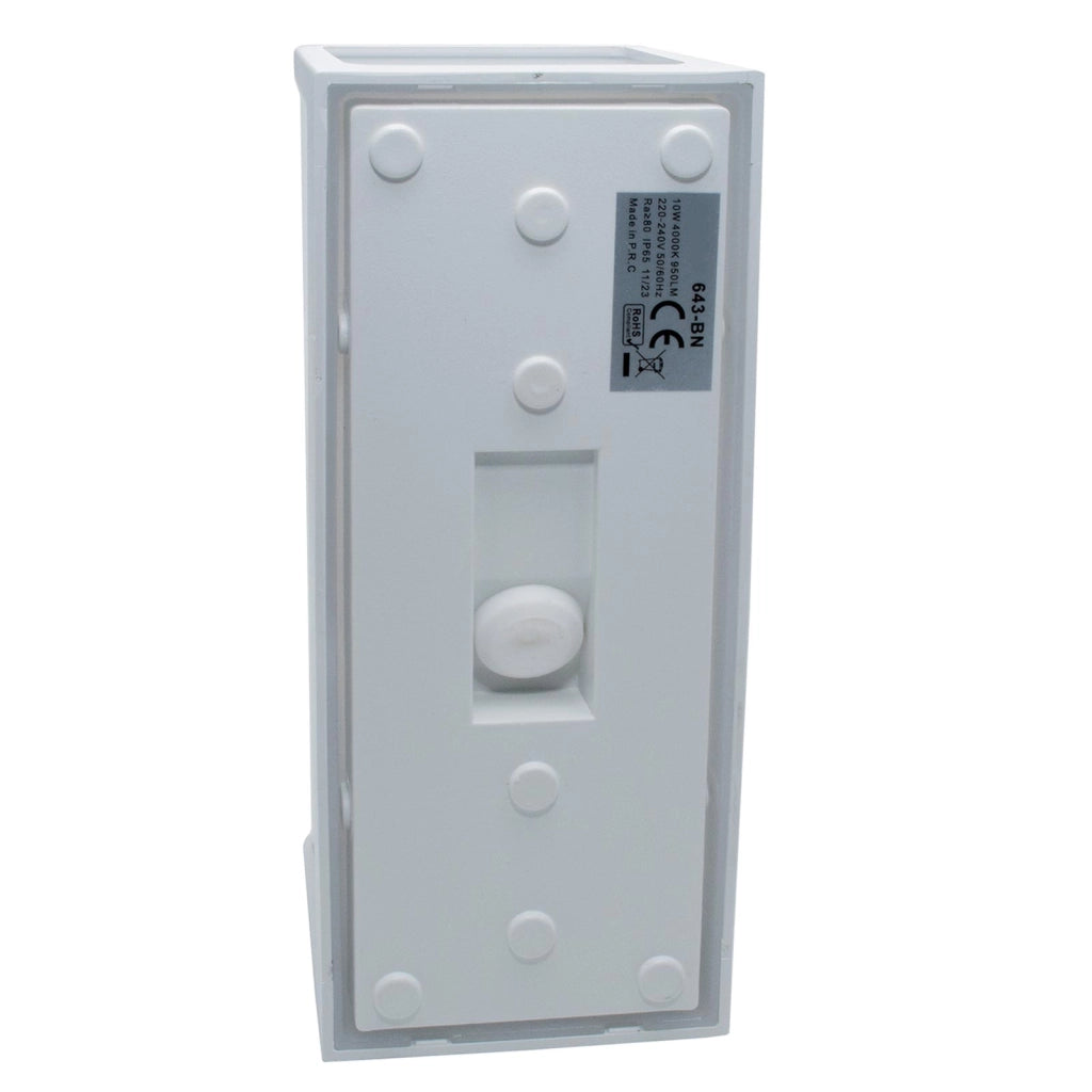 Applique moderno IP65 lampada impermeabile parete LED 10W resa 95W basso consumo luce diffusa giardino ingresso 230V BIANCO 4000K
