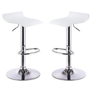 Coppia di 2 Sgabelli da Pub Bar Cucina in Ecopelle Imbottita Modello Graziano Colore Bianco