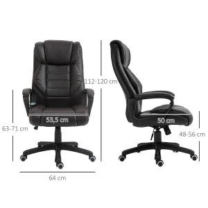 Sedia da Ufficio Ergonomica con Massaggio a Vibrazione, Schienale Alto, Funzione Oscillante, Marrone