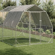 vidaXL Recinto per Polli con Tetto 2,5x4x2,25 m in Acciaio Zincato
