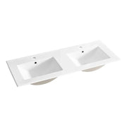 Lavabo incasso AXIS 120 cm doppio lavabo ceramica bianco lucido design